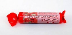 Аскорбиновая кислота + глюкоза, таблетки жевательные 3 г 10 шт Гленвитол клубника крутка